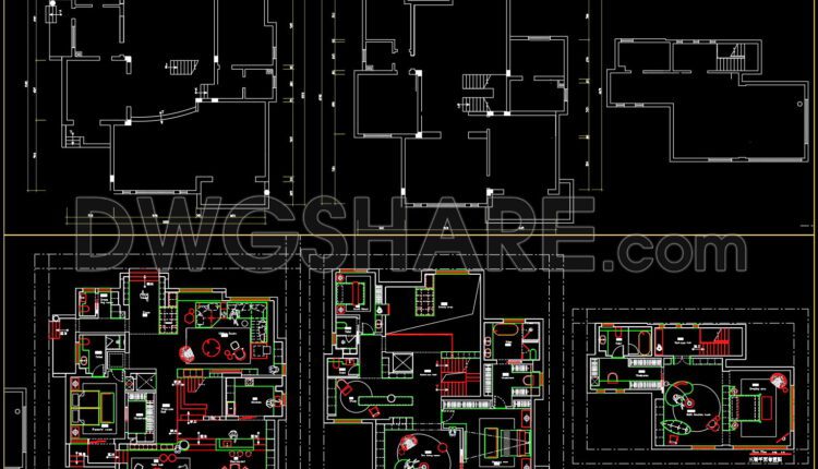 216. Functional layout plans of apartments ranging from 300m2 to 450m2