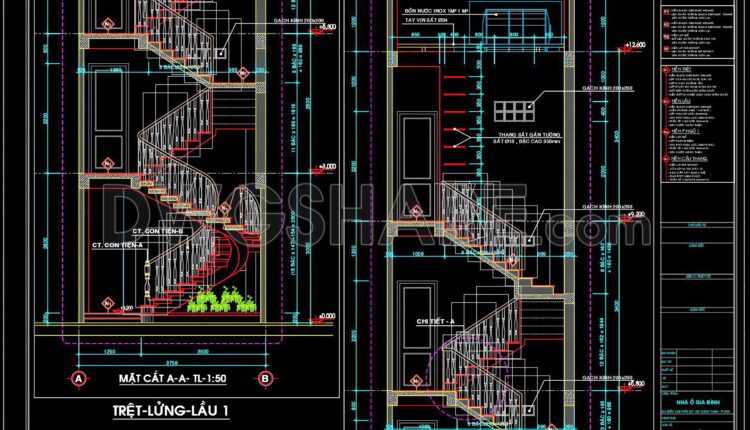 217. Download detailed CAD drawings of townhouse stairs
