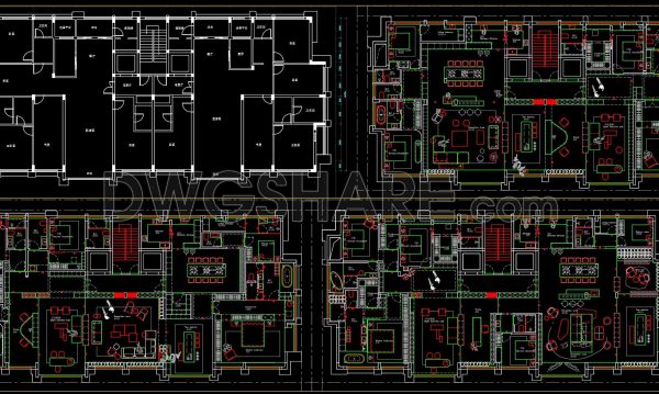 218. Functional layout plans of apartments ranging 461m2
