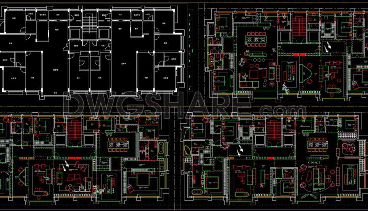 218. Functional layout plans of apartments ranging 461m2