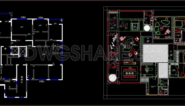 219. Functional layout plans of apartments ranging from 485m2 to 543m2
