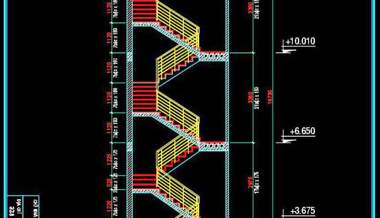 220. Download detailed CAD drawings of townhouse stairs