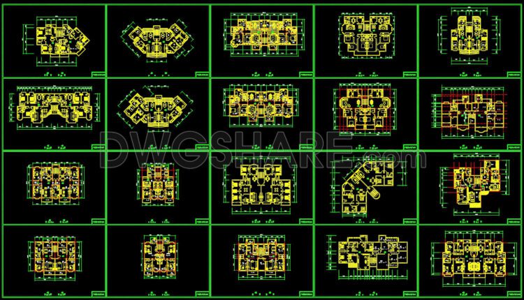 221. Functional layout plans of 85m2 apartments