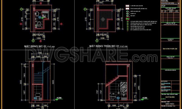 2 years ago
                

                
             359227. Free download of CAD technical drawings for the construction of bathrooms in townhouses