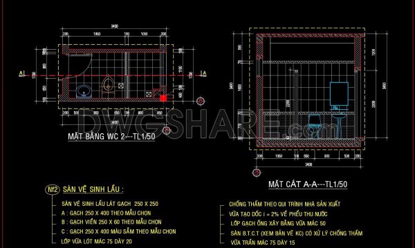 2 years ago
                

                
             409228. Free download of CAD technical drawings for the construction of bathrooms in townhouses