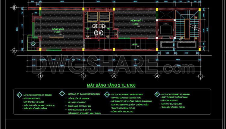 23. Download free detailed CAD drawings of floor plans for a 5-story townhouse