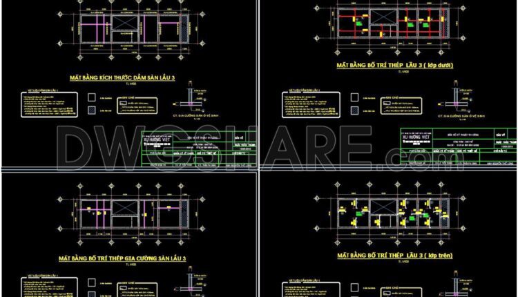249. Structural Drawings Of 3-Story House A Complete Project 4.5m x 15.5m For Download