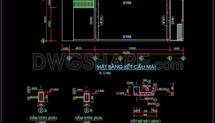 251. Structural Drawings Of 1-Story House A Complete Project 6m x 16m For Download