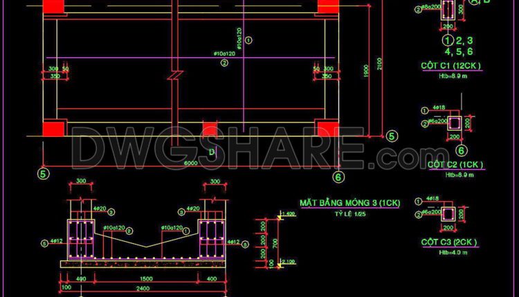 251. Structural Drawings Of 1-Story House A Complete Project 6m x 16m For Download