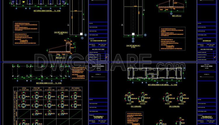 255. Structural Drawings Of 3-Story House A Complete Project 4m x 17m For Download