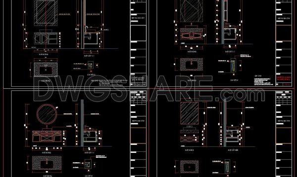 2 years ago
                

                
             1,866296. CAD drawings of the technical details of residential bathroom vanity cabinets