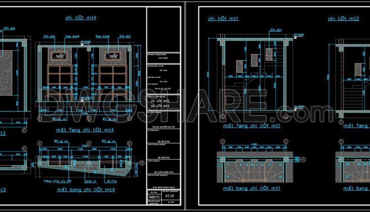 304. Detailed architectural CAD drawings of the balcony, railing, and skylight roof of the townhouse