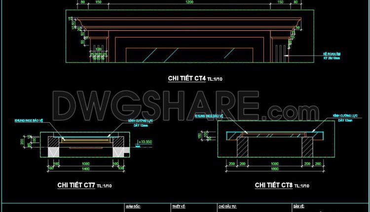 308. Detailed architectural CAD drawings of the facade, balcony townhouse