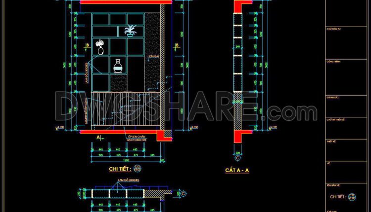 309. CAD detailed drawings of vertical facade wall sections for townhouses