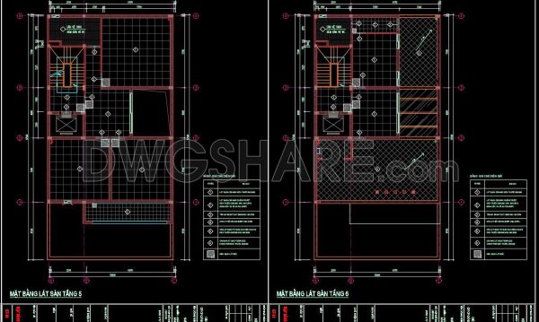 31. Download free detailed CAD drawings of floor plans for a 6-story townhouse