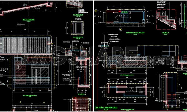 2 years ago
                

                
             692318. Detailed architectural CAD drawings of the balcony, railing, and skylight roof of the townhouse