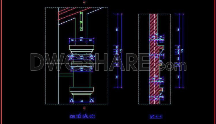 320. Detailed architectural CAD drawings of the facade, balcony, railing townhouse