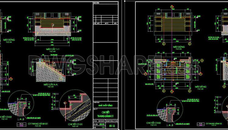 325. Architectural CAD Detail Drawings of the Basement Ramp, Staircase Lobby, Balcony, and Roof Hatch