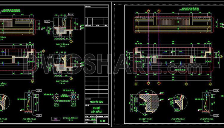 325. Architectural CAD Detail Drawings of the Basement Ramp, Staircase Lobby, Balcony, and Roof Hatch