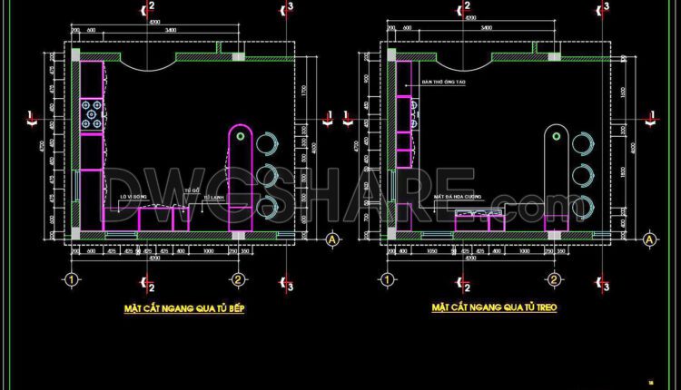 328. Free download of detailed architectural CAD drawings for roofs and kitchen cabinets in townhouses (2)