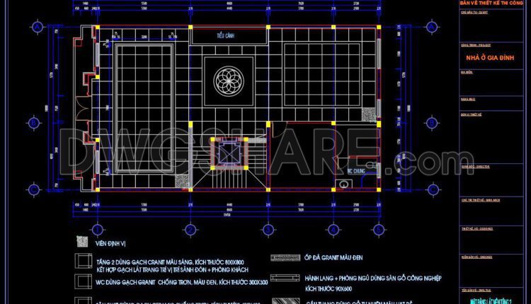 33. Download free detailed CAD drawings of floor plans for a 4-story townhouse