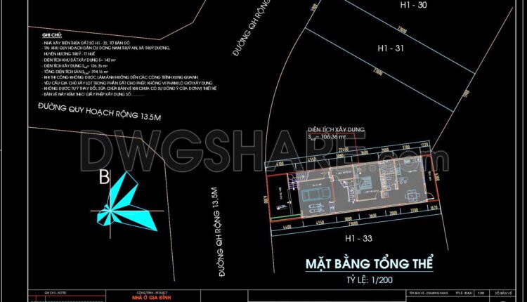 337. CAD design drawings for a 4-story townhouse with dimensions of 6.3m x 23m