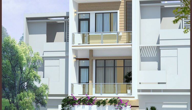 338. CAD design drawings for a 4-story townhouse with dimensions of 5m x 18m (1)