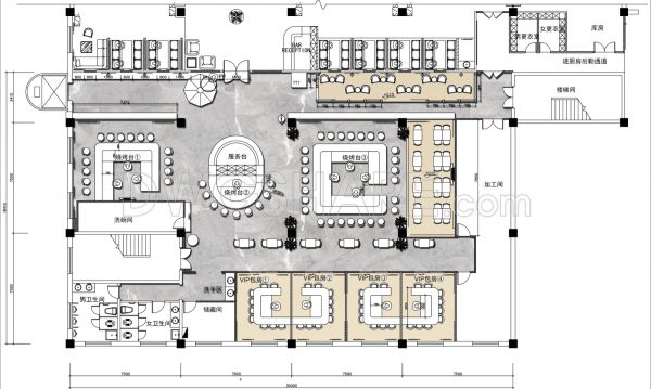2 years ago
                

                
             3,64134. Download CAD Floor Plan Drawings of the Functional Layout for a 590m2 Hot Pot and Grill Restaurant