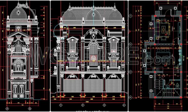 2 years ago
                

                
             1,630341. CAD design drawings for a 4-story townhouse with dimensions of 4m x 13.2m