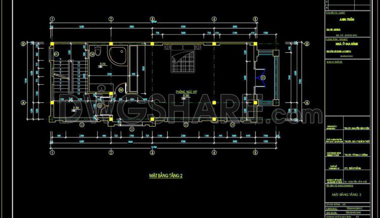 342. CAD design drawings for a 4-story townhouse with dimensions of 4.5m x 15m