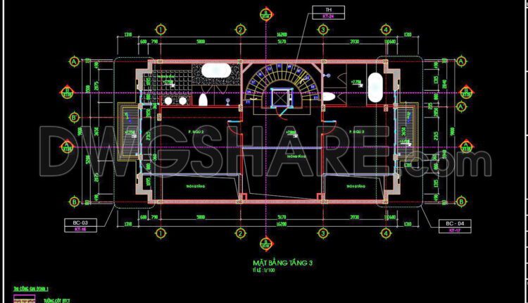345. CAD design drawings for a 3-story townhouse with dimensions of 9m x 20m