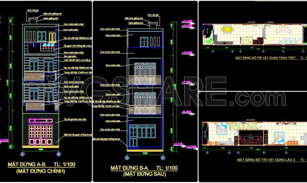 2 years ago
                

                
             591349. CAD design drawings for a 3-story townhouse with dimensions of 4.7m x 17m