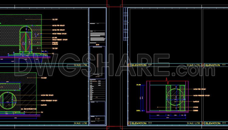 35. CAD Construction Drawings for the Interior Design and Decoration of a Japanese Restaurant Project
