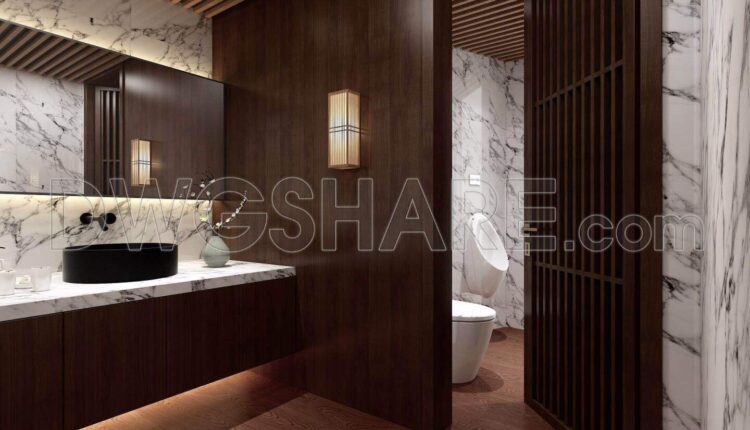 35. CAD Construction Drawings for the Interior Design and Decoration of a Japanese Restaurant Project