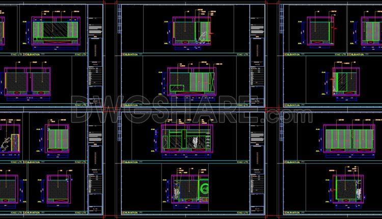 35. CAD Construction Drawings for the Interior Design and Decoration of a Japanese Restaurant Project