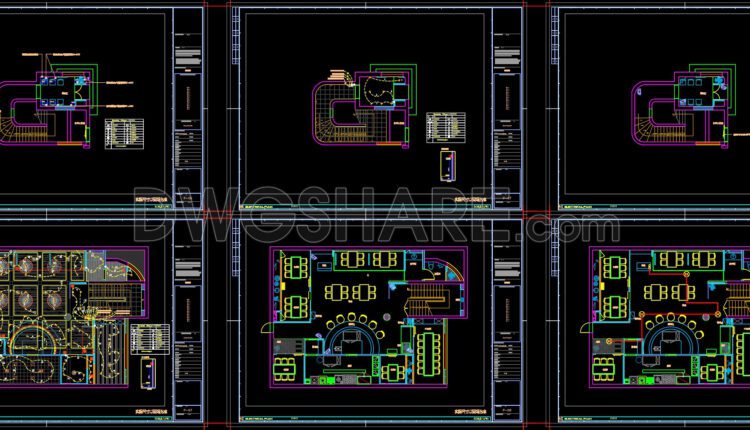 35. CAD Construction Drawings for the Interior Design and Decoration of a Japanese Restaurant Project