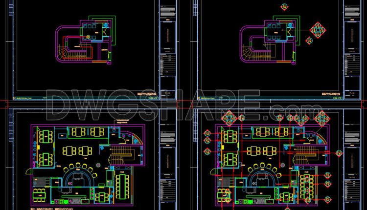35. CAD Construction Drawings for the Interior Design and Decoration of a Japanese Restaurant Project