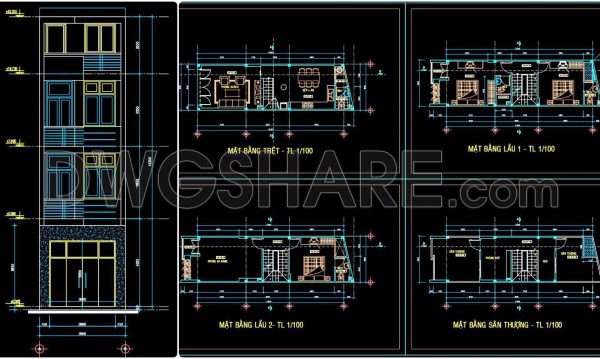 2 years ago
                

                
             750354. CAD design drawings for a 3-story townhouse with dimensions of 3.9m x 12.3m