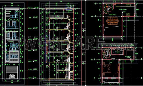 2 years ago
                

                
             770355. CAD design drawings for a 6-story townhouse with dimensions of 4m x 7m