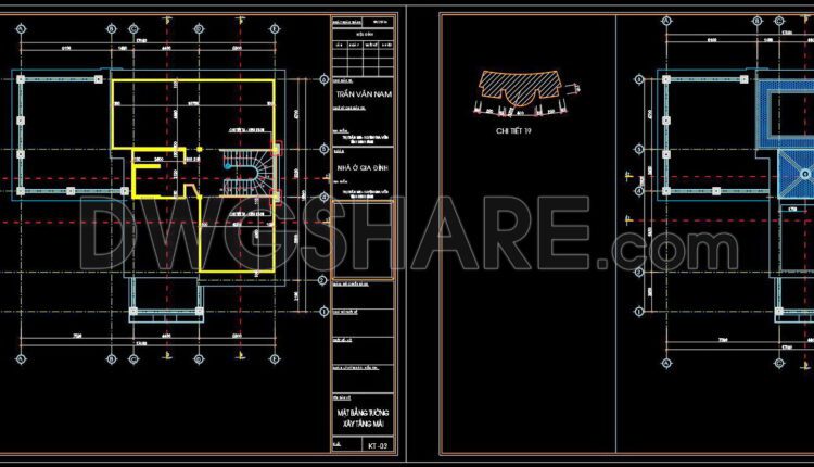356. Download CAD design drawings for a 3-story French classical villa with dimensions of 15.6m x 17m