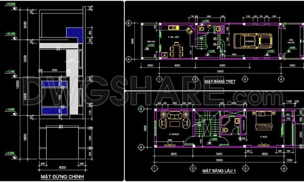 2 years ago
                

                
             659357. CAD design drawings for a 3-story townhouse with dimensions of 4m x 13.5m