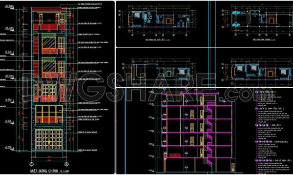2 years ago
                

                
             665358. CAD design drawings for a 5-story townhouse with dimensions of 4.9m x 18.5m