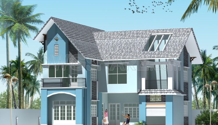 359. Download CAD Design Drawings for a 2-Story House with Dimensions 12.7m x 12.4m