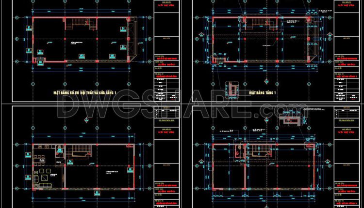 361. Download CAD Design Drawings for a 3-Story House with Dimensions 8m x 15m