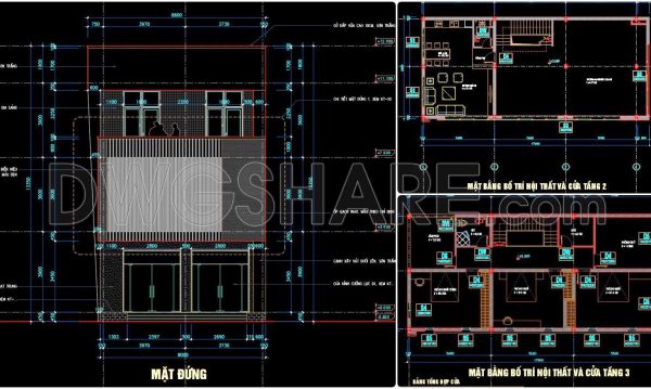 361. Download CAD Design Drawings for a 3-Story House with Dimensions 8m x 15m