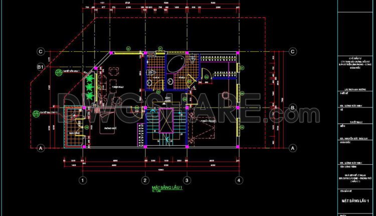 364. Download CAD Design Drawings for a 3-Story House with Dimensions 7.4m x 12m
