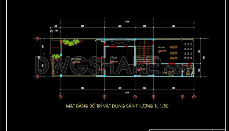 365. Download CAD Design Drawings for a 4-Story House with Dimensions 5m x 19.8m (4)
