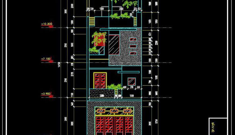 365. Download CAD Design Drawings for a 4-Story House with Dimensions 5m x 19.8m (6)