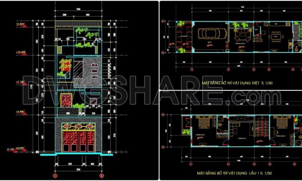 2 years ago
                

                
             890365. Download CAD Design Drawings for a 4-Story House with Dimensions 5m x 19.8m
