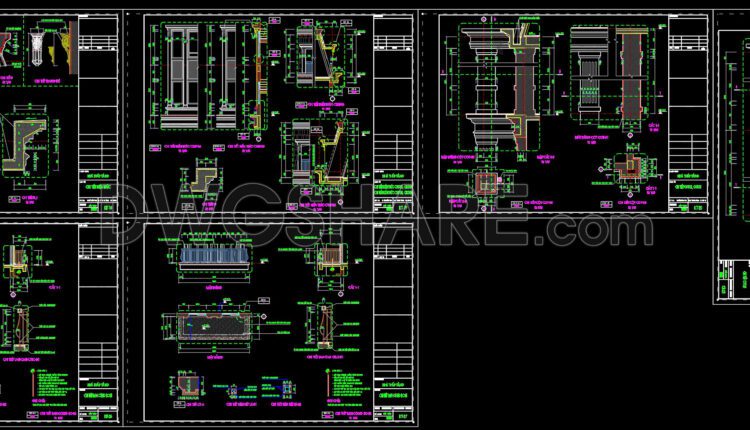 460. Download CAD design drawings for a 4-story French classical villa with dimensions of 15m x 16m